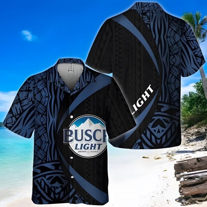 Busch Light Polynesian Samoan Pattern Hawaiian Shirt Gift For Men And Women 1
