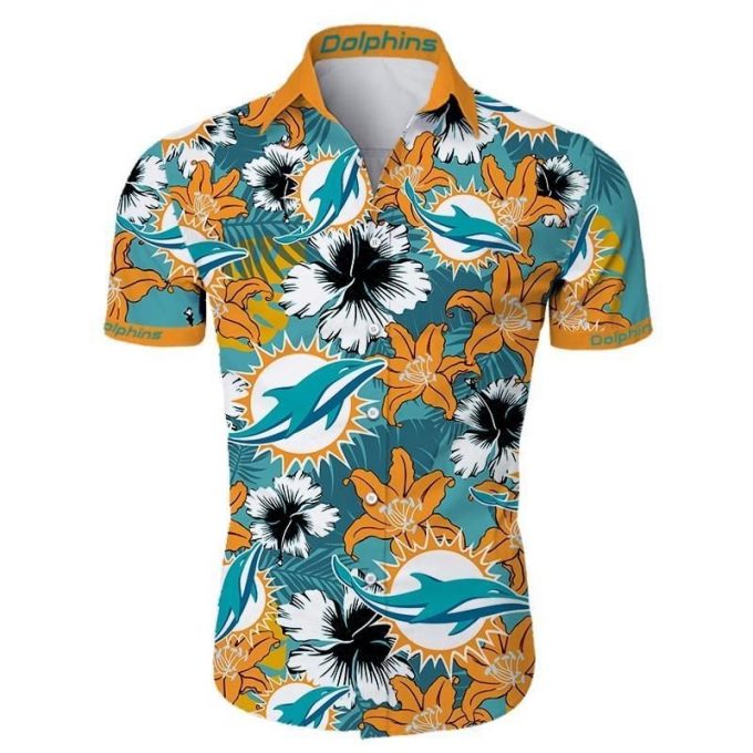 Miami Lphins Tropical Flower Hawaiian Shirt Gift For Men And Women 1