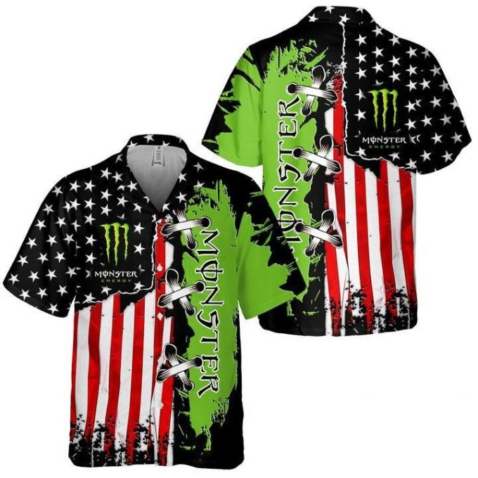 Monster Energy Usa Flag Hawaiian Shirt Gift For Men And Women 1