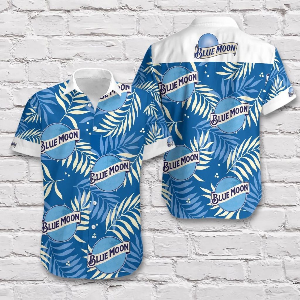 Blue Moon Beer Blue Tropical Vibe Hawaiian Shirt 2