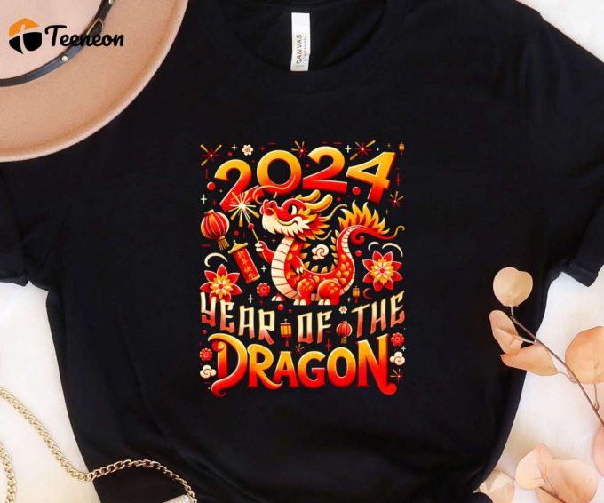 2024 Year Of The Dragon T-Shirt, 2024 Chinese New Year Shirt, Dragon Year Tee, Chinese New Year Gift, Unisex Dragon Shirt, Adults Dragon Tee 1