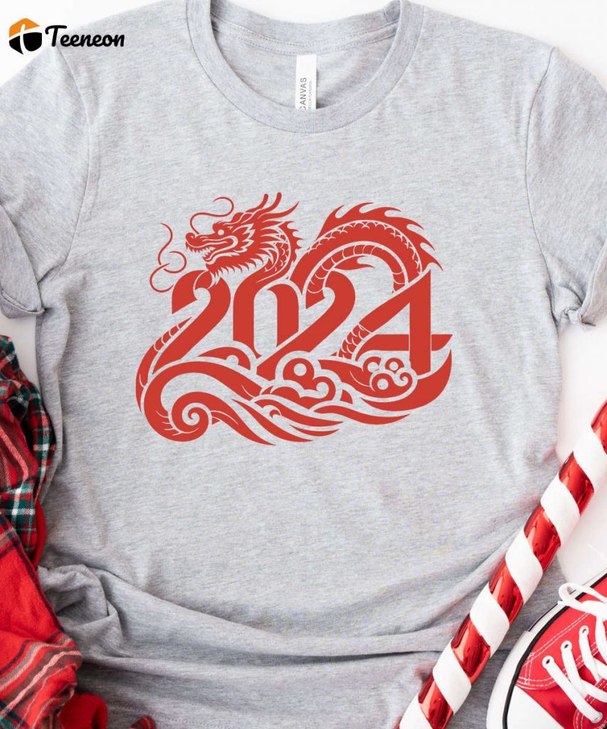 2024 Year Of The Dragon T-Shirt, 2024 Chinese New Year Shirt, Dragon Year Tee, Chinese New Year Gift, Unisex Dragon Shirt, Adults Dragon Tee