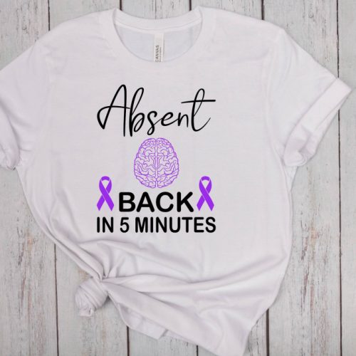 Raise Epilepsy Awareness with Our Purple Ribbon Absent T-Shirt – Embrace Neurodiversity and Stay Motivated!