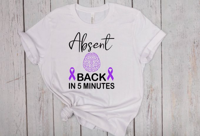 Raise Epilepsy Awareness With Our Purple Ribbon Absent T-Shirt - Embrace Neurodiversity And Stay Motivated! 2