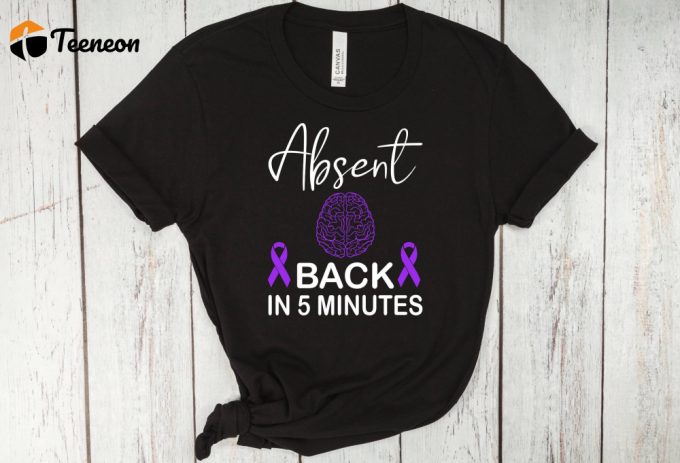 Raise Epilepsy Awareness With Our Purple Ribbon Absent T-Shirt - Embrace Neurodiversity And Stay Motivated! 1