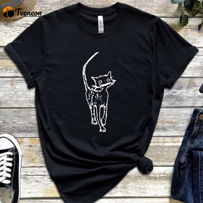 Aesthetic Cat Clothing, Super Cool Men Women Fashion Shirt, Gift For Him Her, Dark T-Shirt ,Ideal Design Hallowen Graphic Animal Tee 1