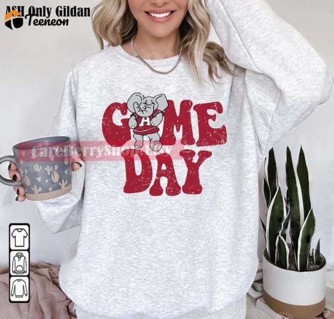 Alabama Game Day Football Shirt &Amp;Amp; Crewneck Sweatshirt: Roll Tide Bama Gift 1