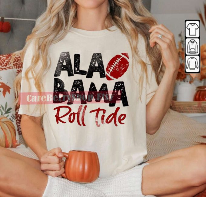 Alabama Roll Tide Game Day Distressed Tshirt Sweatshirt - Engaging Bama Gift With Roll Tide Alabama Crewneck Sweatshirt 2