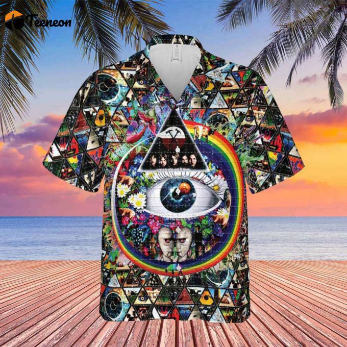 Album Cover Ring Collage Blotter Art – Pink Floyd Hawaiian Shirt Gift For Men Women 1