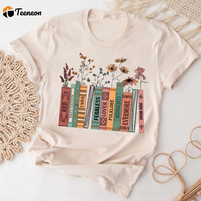 Folk &Amp;Amp; Country Music Shirts: Albums As Books Crewneck Sweater - Trendy Aesthetic For Book Lovers Rack Music Shirt 1