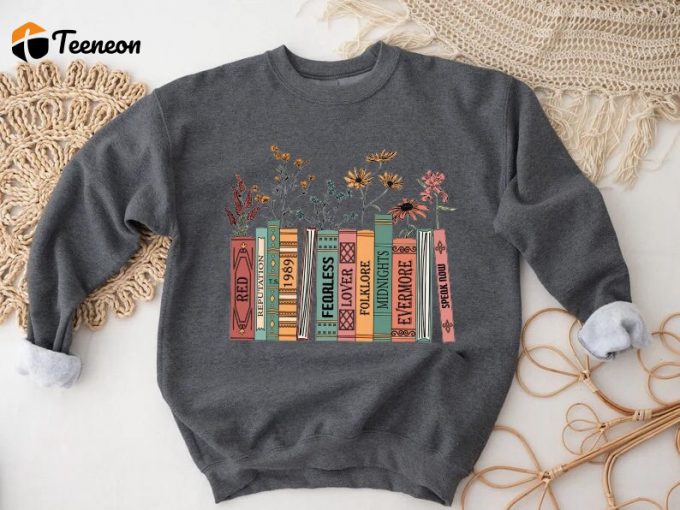 Albums As Books Sweatshirt: Trendy Aesthetic Crewneck Sweater For Book Folk And Country Music Lovers Rack Music Sweater 1