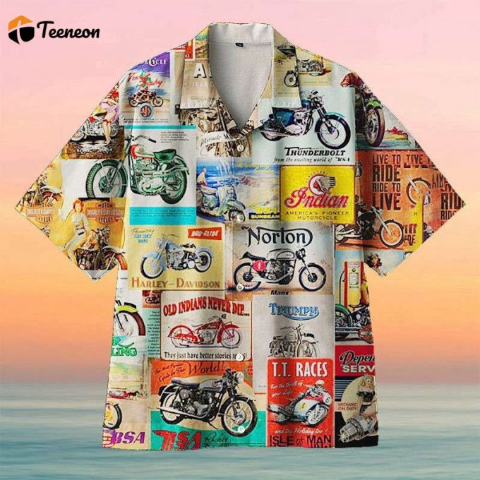 Amazing Retro Morcycle Wall Hawaiian Shirt Gift For Men And Women 1