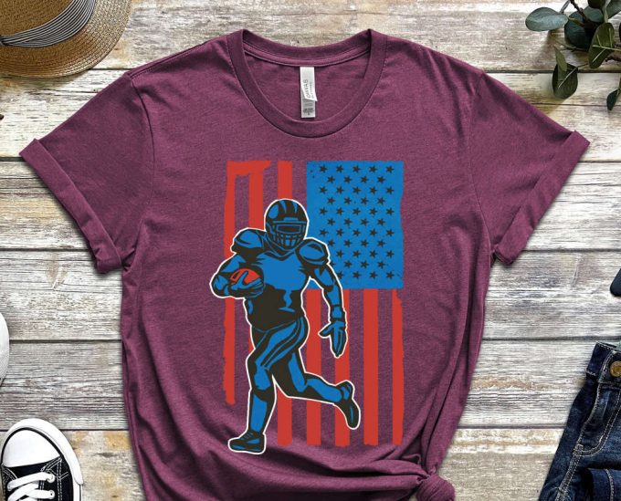 American Flag Shirt, Sports Shirt, Rugby Shirt, Football Shirt, American Sports, American Football Shirt, Rugby Ball Design, Unisex Shirt 4