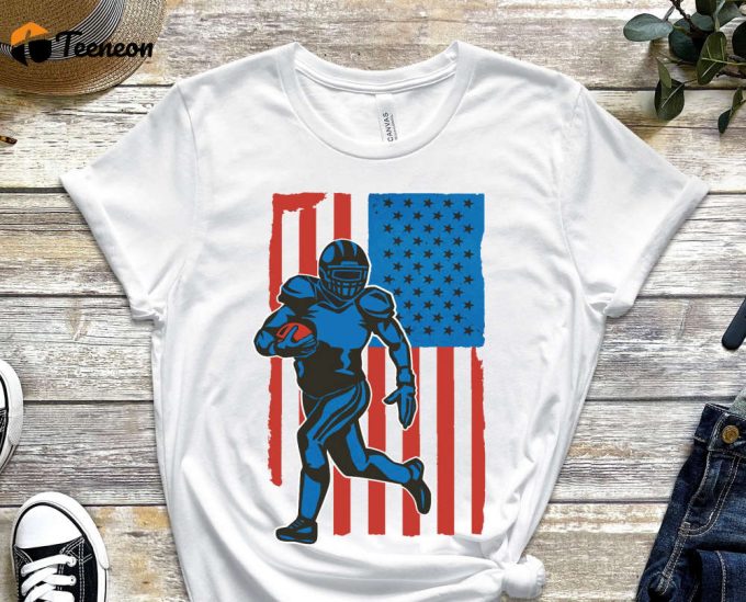 American Flag Shirt, Sports Shirt, Rugby Shirt, Football Shirt, American Sports, American Football Shirt, Rugby Ball Design, Unisex Shirt 1