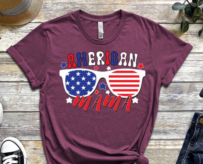 American Mama Shirt, Freedom Shirt, 4Th Of July Shirt, Red White And Blue Shirt, America Tee, Fourth Of July T-Shirt, Proud American Shirt 2