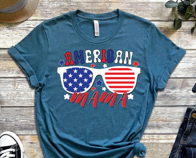 American Mama Shirt, Freedom Shirt, 4Th Of July Shirt, Red White And Blue Shirt, America Tee, Fourth Of July T-Shirt, Proud American Shirt 3