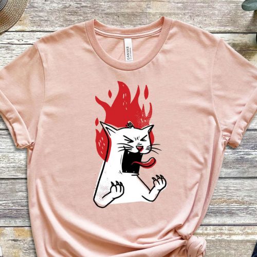 Angry Cat Shirt, Anger Issues, Anger Shirt, Cat Shirt, Kitty Shirt, White Cat Tee, Funny Cat Shirt, Mental Shirt, Gift For Friend