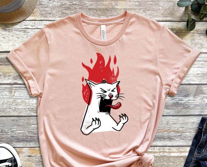 Angry Cat Shirt, Anger Issues, Anger Shirt, Cat Shirt, Kitty Shirt, White Cat Tee, Funny Cat Shirt, Mental Shirt, Gift For Friend 2