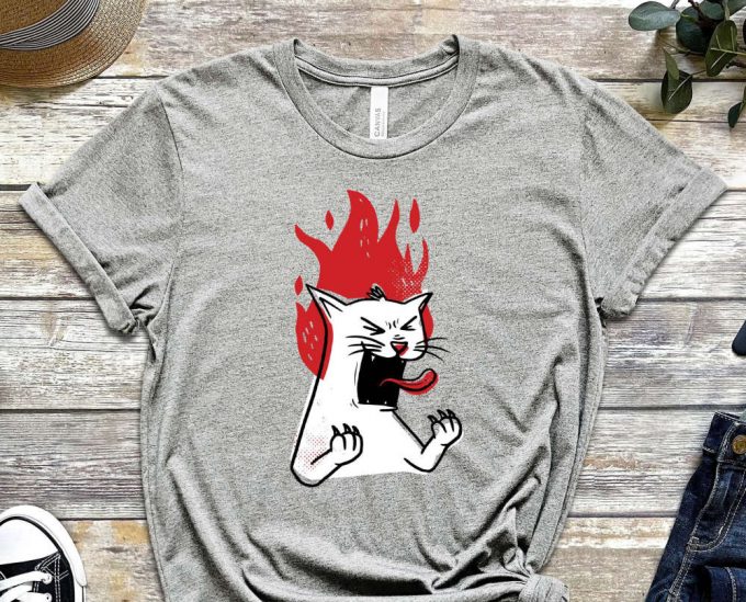 Angry Cat Shirt, Anger Issues, Anger Shirt, Cat Shirt, Kitty Shirt, White Cat Tee, Funny Cat Shirt, Mental Shirt, Gift For Friend 5