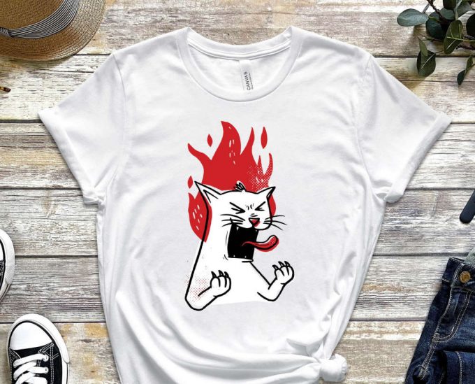 Angry Cat Shirt, Anger Issues, Anger Shirt, Cat Shirt, Kitty Shirt, White Cat Tee, Funny Cat Shirt, Mental Shirt, Gift For Friend 4