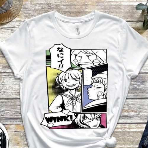 Anime Shirt, Meme Shirt, Geek Shirt, Japanese Style Tee, Japanese Design, Cool Manga Shirt, Comics Shirt, WINK Shirt, Unisex Shirt