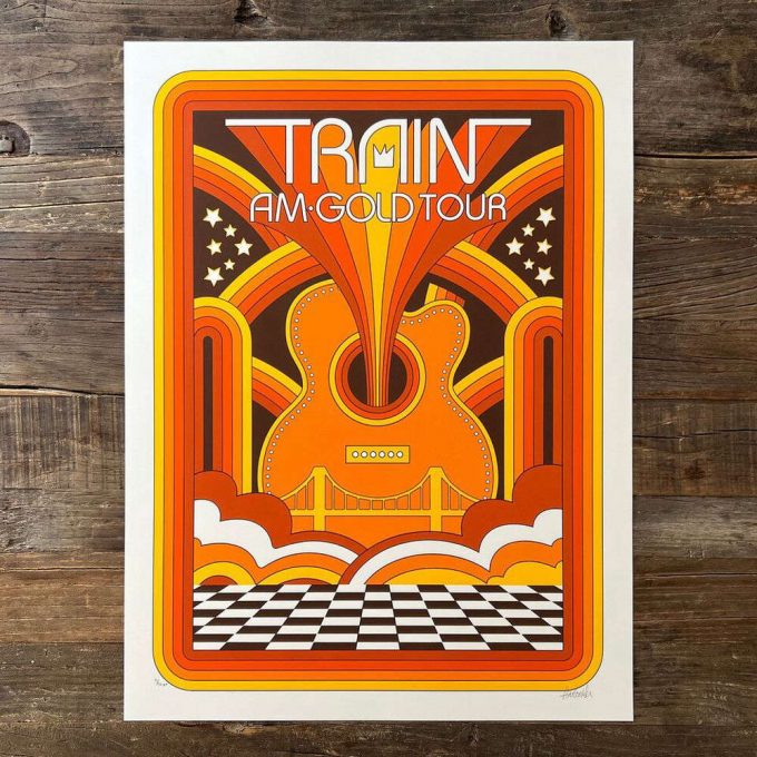 Autographed Train Vip Poster For Home Decor Gift From The Am Gold Tour 2022 2