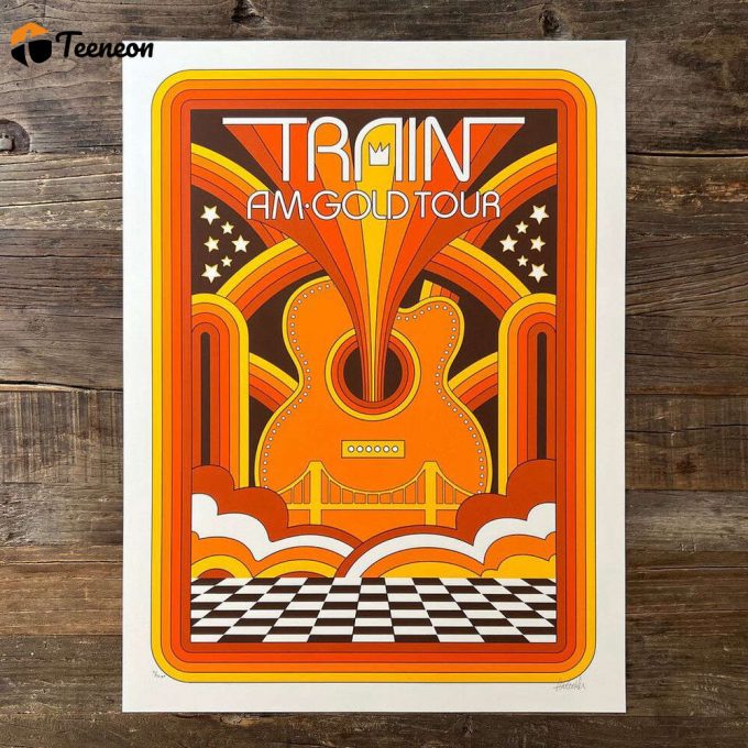 Autographed Train Vip Poster For Home Decor Gift From The Am Gold Tour 2022 1