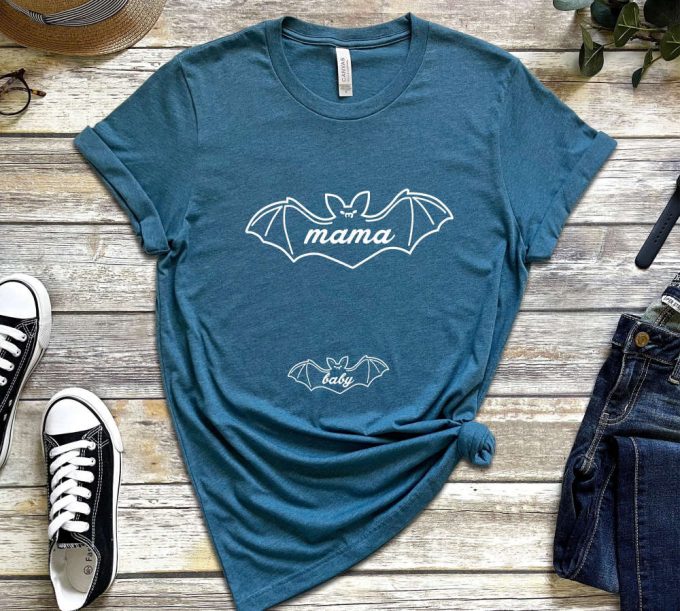 Baby Bat Maternity Shirt, Mama Bat Tshirt, Gift For New Moms, Halloween Pregnancy Shirt, Mama Baby Bat, Fall Maternity Tee 3