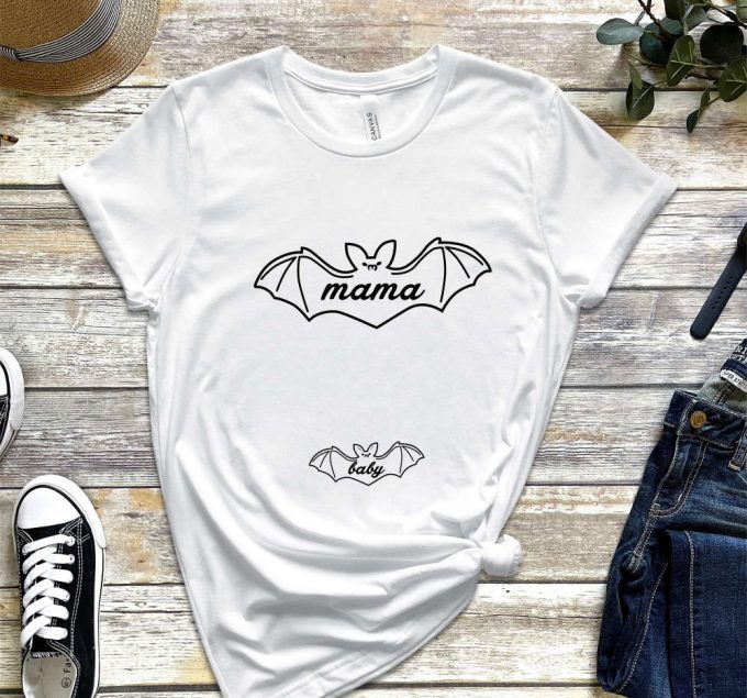 Baby Bat Maternity Shirt, Mama Bat Tshirt, Gift For New Moms, Halloween Pregnancy Shirt, Mama Baby Bat, Fall Maternity Tee 4