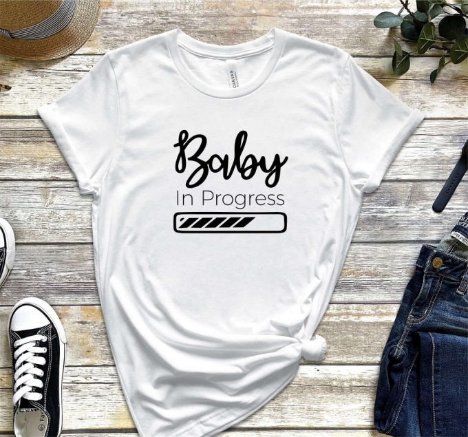 Baby In Progress Shirt, Maternity T-Shirt, Pregnancy Tee Shirt, Mom To Be, Pregnancy Christmas Shirt, Pregnancy Reveal Shirt Loading 4