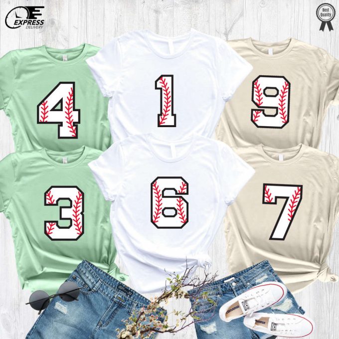 Baseball Team Shirts: Numbered Game Day Attire For Players School Teams Moms And Dads 2