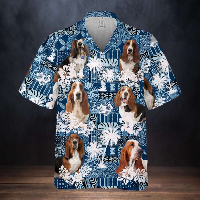 Basset Hound Hawaiian Shirts, Summer Dog Custom Hawaiian Shirt, Hawaiian Shirts For Men/ Women, Aloha Hawaiian Shirt, Basset Hawaiian Tee 2