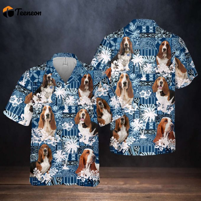 Basset Hound Hawaiian Shirts, Summer Dog Custom Hawaiian Shirt, Hawaiian Shirts For Men/ Women, Aloha Hawaiian Shirt, Basset Hawaiian Tee 1