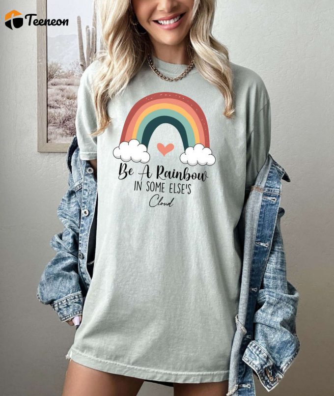 Spread Positive Energy With Our Cute Rainbow Therapist T-Shirt Mental Health Comfort Colors Shirt 1