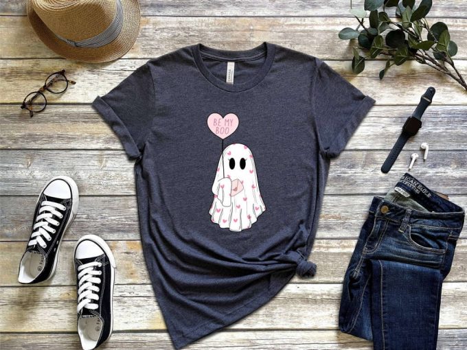 Spooky Valentines T-Shirt: Be My Boo With Heart Ghost And Love Design - Perfect Gift For Valentine S Day! 2