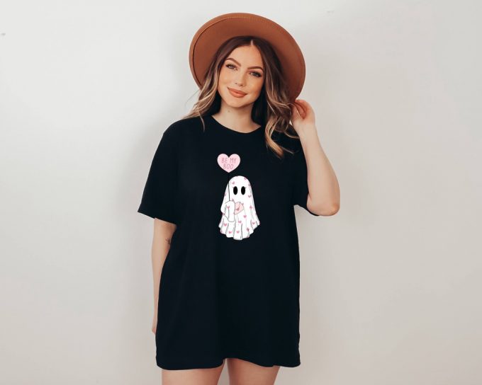 Spooky Valentines T-Shirt: Be My Boo With Heart Ghost And Love Design - Perfect Gift For Valentine S Day! 3