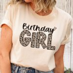 Birthday girl leopard shirt, Birthday girl tee, Cheetah Birthday shirt, Birthday girl gift, Personalised girls birthday t-shirt