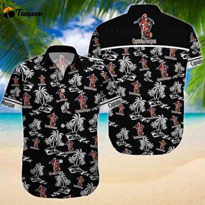 Black Ala Captain Morgan Island Pattern Hawaiian Shirt Gift For Men And Women 1