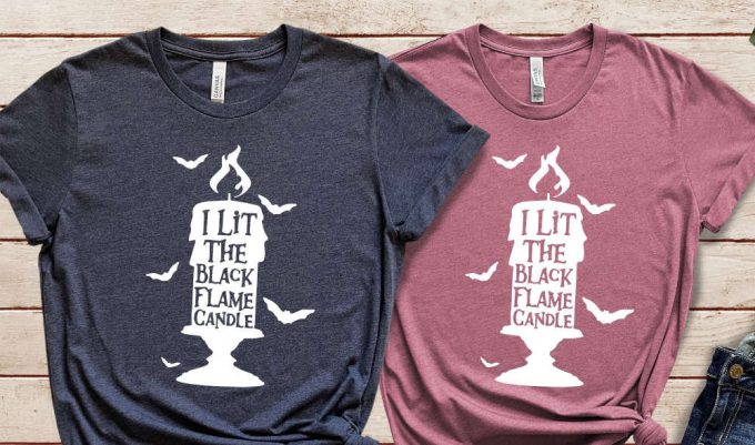 Black Flame Candle Shirt, Halloween Shirt, Bat Shirt, Halloween Gift, Funny Halloween Shirt, Cute Halloween Shirt, Halloween Party 2