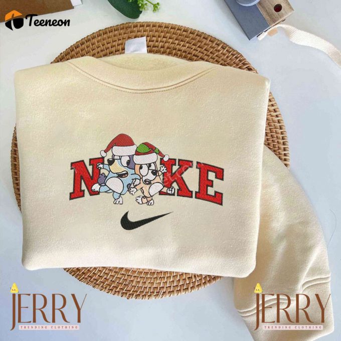 Bluey And Bingo Christmas Nike Embroidered Sweatshirt 1