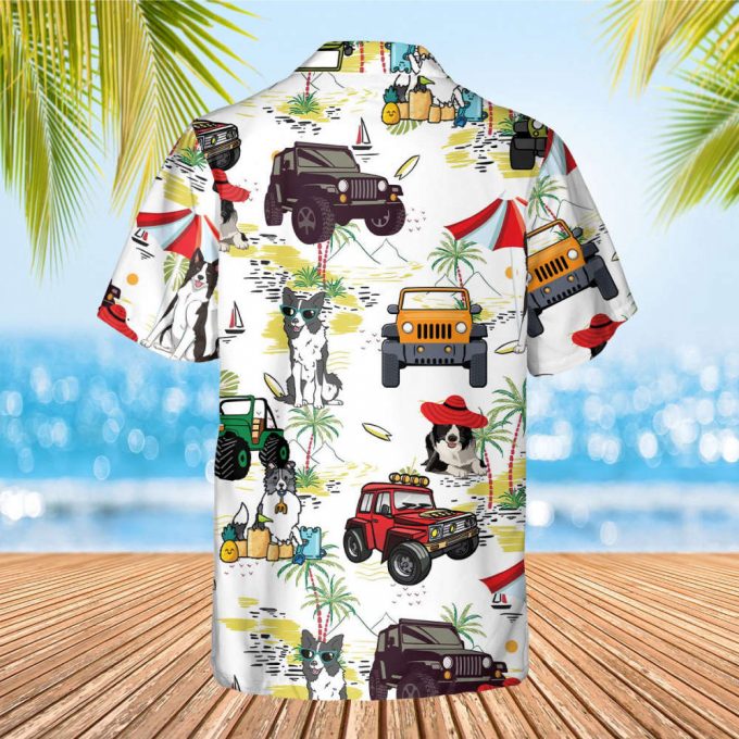 Border Collie Hawaiian Shirt, Couple Hawaiian Shirt, Car Hawaiian, Tropical Pattern Shirt, Hawaii Travel Shirt, Honeymoon Shirts 3