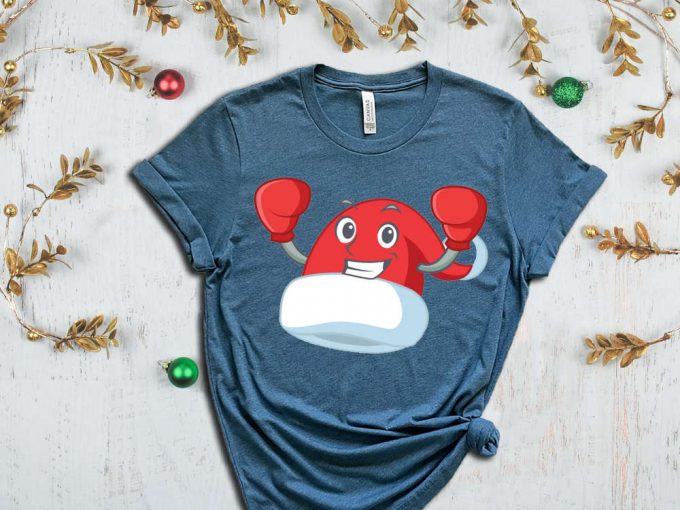 Boxer Santa'S Hat T-Shirt, Santa Shirt, Christmas Boxer, Christmas Gift For Boxing Lover, Funny Xmas Shirt, Christmas Sport Shirt, Sport Tee 4