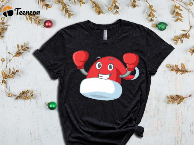 Boxer Santa'S Hat T-Shirt, Santa Shirt, Christmas Boxer, Christmas Gift For Boxing Lover, Funny Xmas Shirt, Christmas Sport Shirt, Sport Tee 1