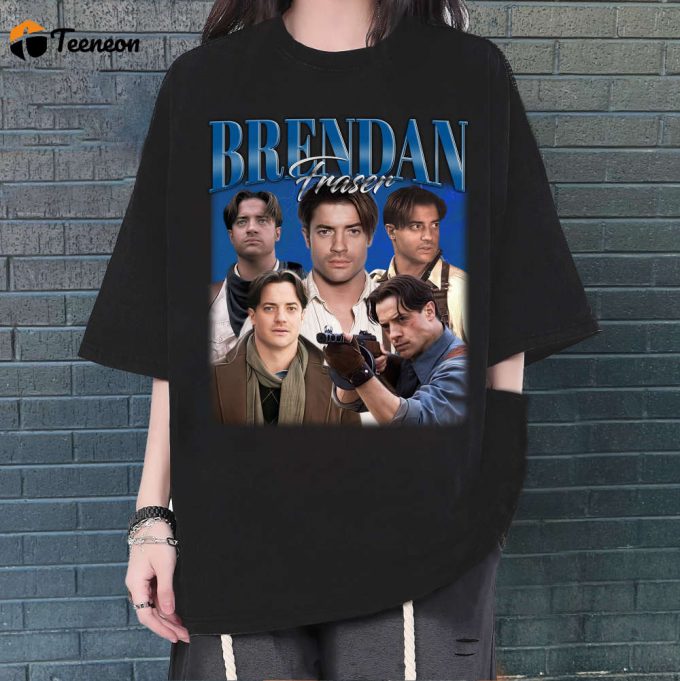 Brendan Fraser T-Shirt, Brendan Fraser Shirt, Brendan Fraser Tees, Hip Hop Graphic, Unisex Shirt, Bootleg Retro 90'S Fans Gift, Trendy Shirt 1