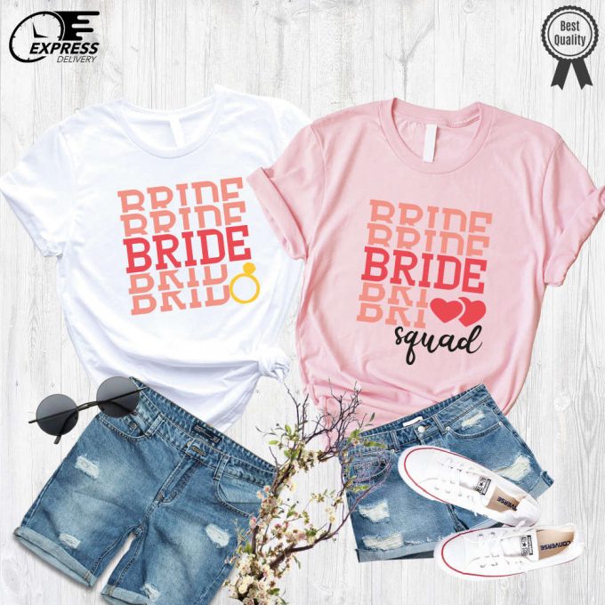 Bride Shirt &Amp; Bachelorette Shirts: Stylish Wedding Party &Amp; Bride Tribe Crew Tees 3