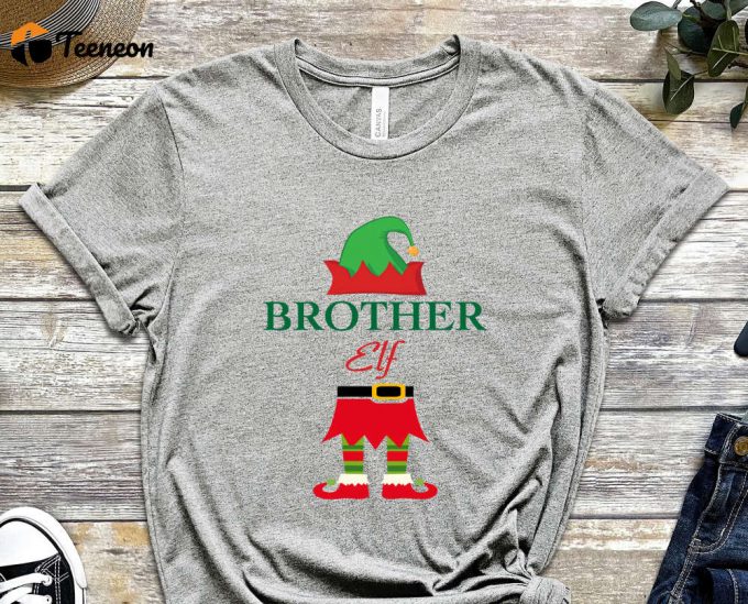 Brother Elf T-Shirt, Personalized Family Christmas Tees, Custom Christmas Shirt, Matching Family Xmas Outfits, Xmas Crew, Christmas Apparel 1