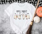 Spooky Season Shirt: Bull Sheet Funny Cow Western Halloween & Boo Ghost Tee