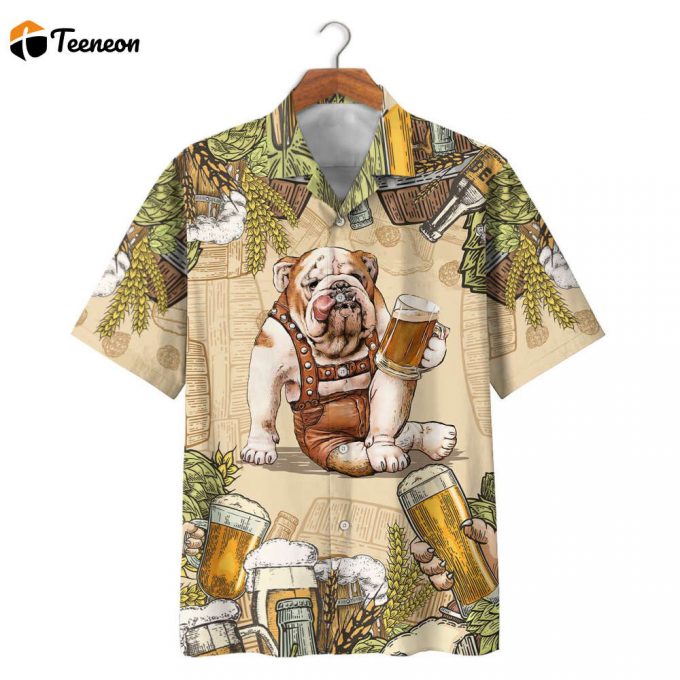 Bulldog Beer Hawaiian Shirt For Men Women Summer Outfit Beach 1