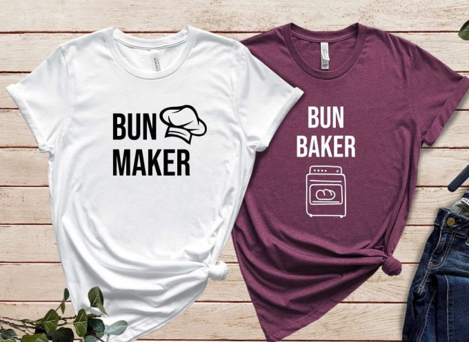 Bun Maker Bun Baker Shirt, Pregnancy Announcement Shirts, Baby Announcement, Pregnancy Shirts, Mom To Be, Matching Shirts, Baby Reveal 3