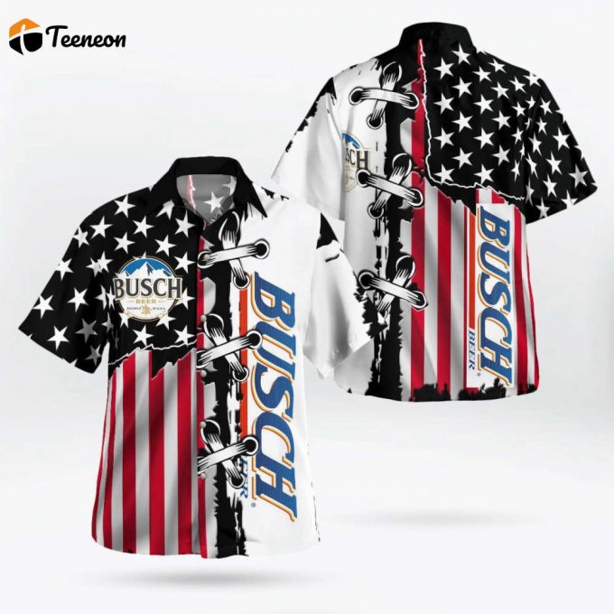 Busch Beer American Flag Hawaiian Shirt Gift For Men And Women 1